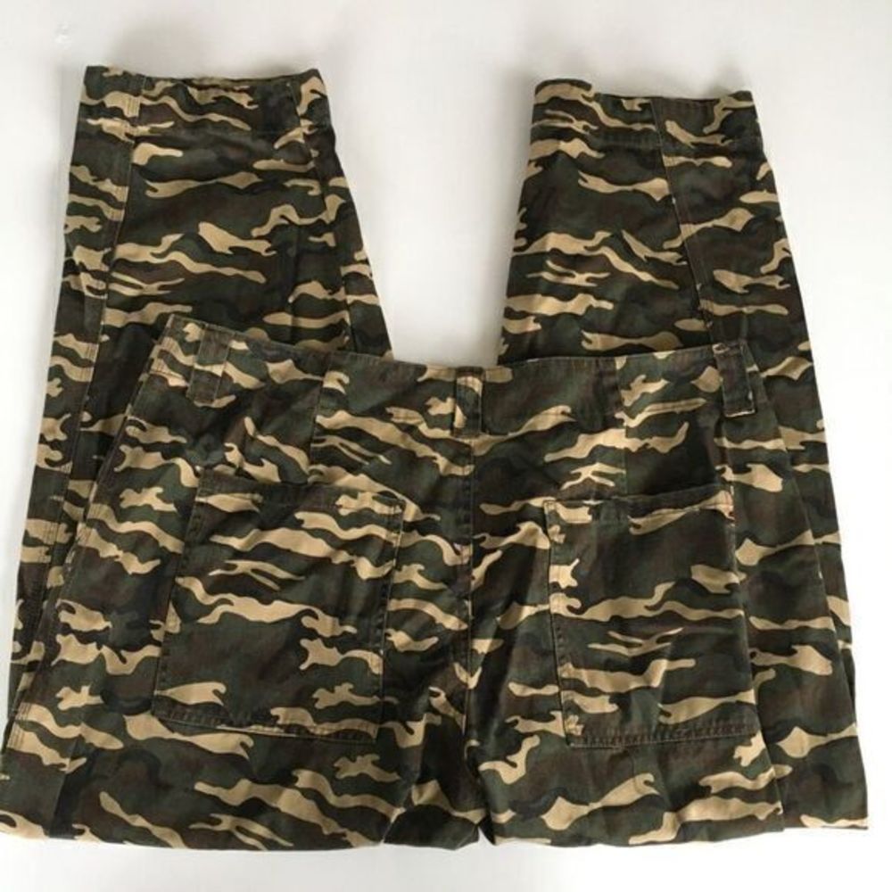 ASOS DESIGN Camo Combat Ankle Pants Mid Rise Womens Size 14 Slim Fit Pockets - Picture 8 of 8